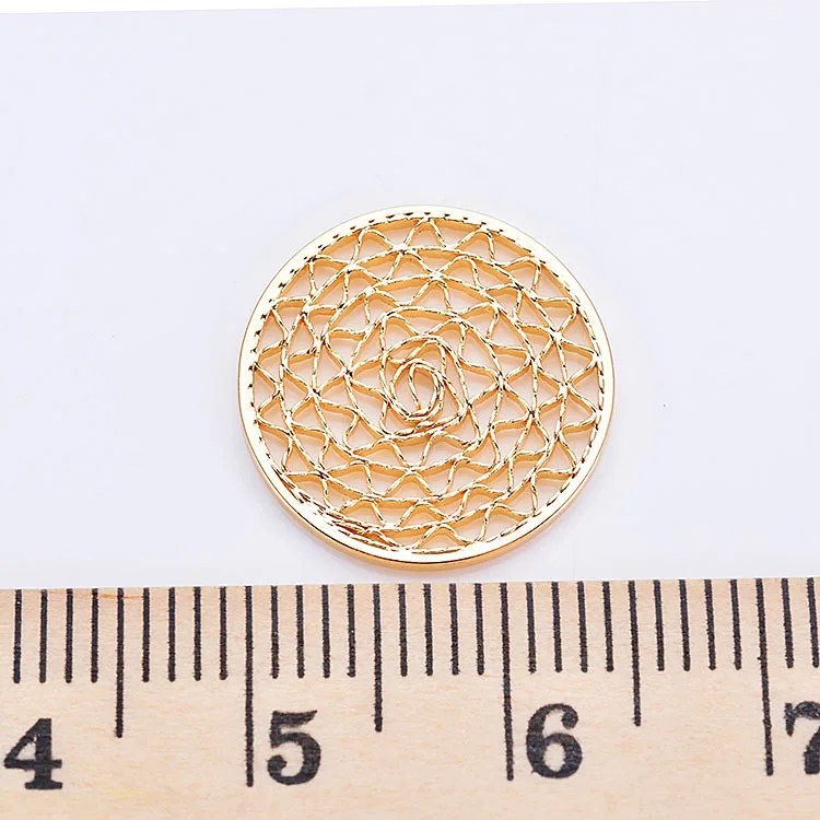 2pcs15 мм Новый DIY аксессуары для ушей большой бренд модный круглый полый Золотой