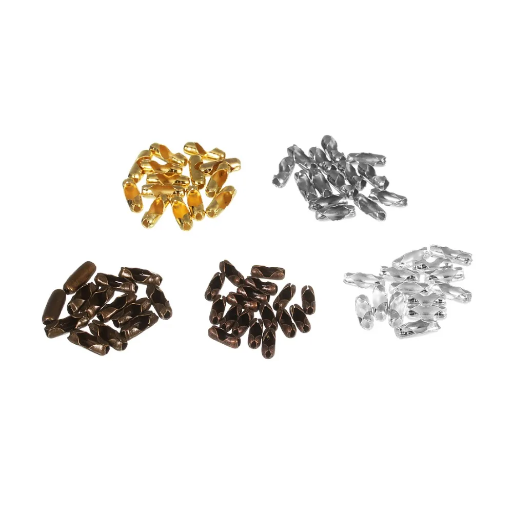 

DC 200pcs/lot 1.5 /2 /3.2 mm Crimps Ends Beads Ball Chain Connector Clasp Findings Jewelry Making DIY Accessories