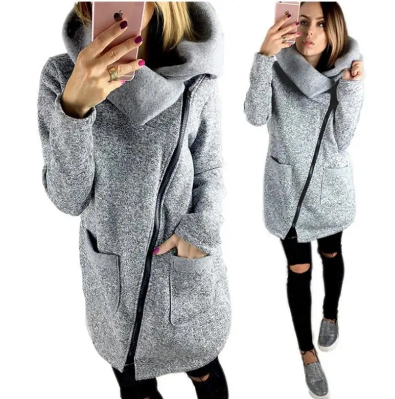 2018 Женская осенне зимняя флисовая толстовка с капюшоном длинные толстовки на