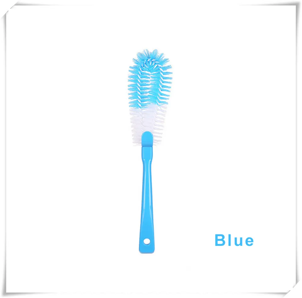 Cleaning Brush Blue MSJO Чистящая Щетка для бутылок, очиститель, сковорода для кухни, для купания, домашняя ручка, чистящая щетка, бутылка для воды, кухонные чистящие аксессуары - Цвет: Cleaning Brush Blue