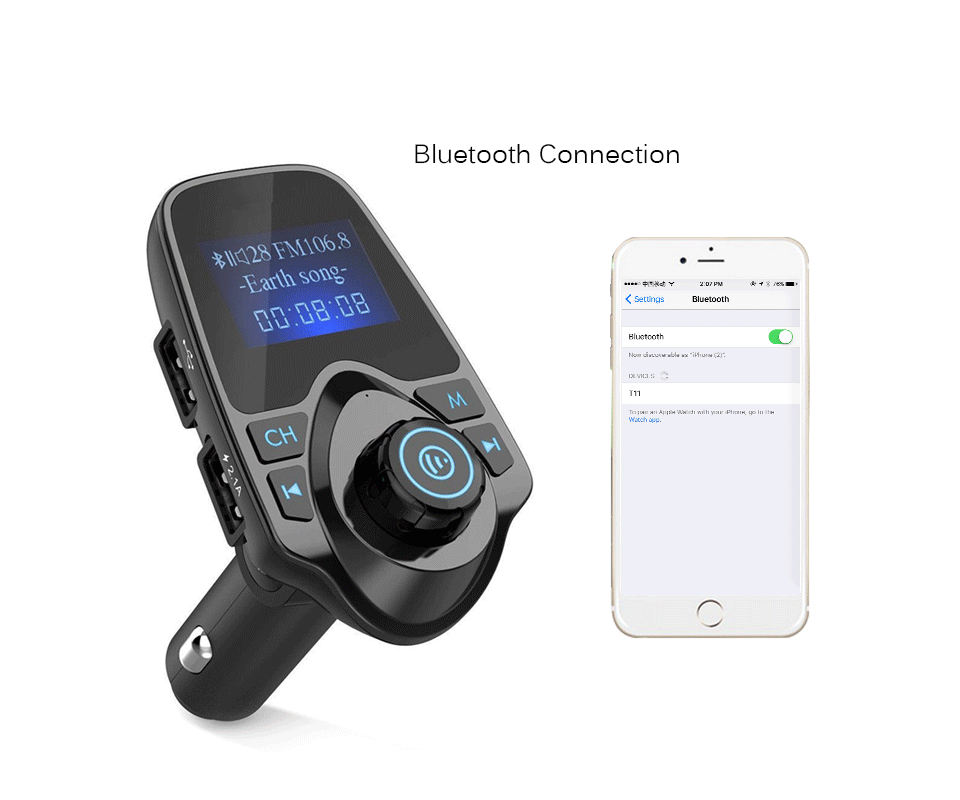 Беспроводной Bluetooth fm-передатчик fm-модулятор громкой связи car kit Радио адаптер USB Зарядное устройство MP3 плеера для Iphone Samsung