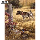 Алмазная 5D картина с квадратными стразами сделай сам, вышивка из страз фазан и собака, мозаика, вышивка крестиком, картина-мозаика