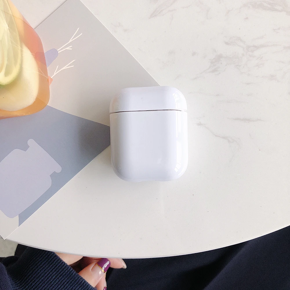 Белый Для Apple Airpods прозрачный ПК Жесткий Чехол Air Pods аксессуары Bluetooth наушники защитный корпус пластиковый корпус для Airpods 2 H1 - Цвет: Белый