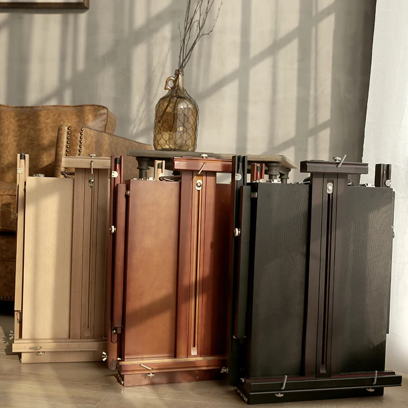 Cena Artystyczny Obraz Box Przenośny Stojak Do Malowania Składany Zestaw Narzędzi Prawdziwe Drewno Do Szkicowania Obraz Olejny