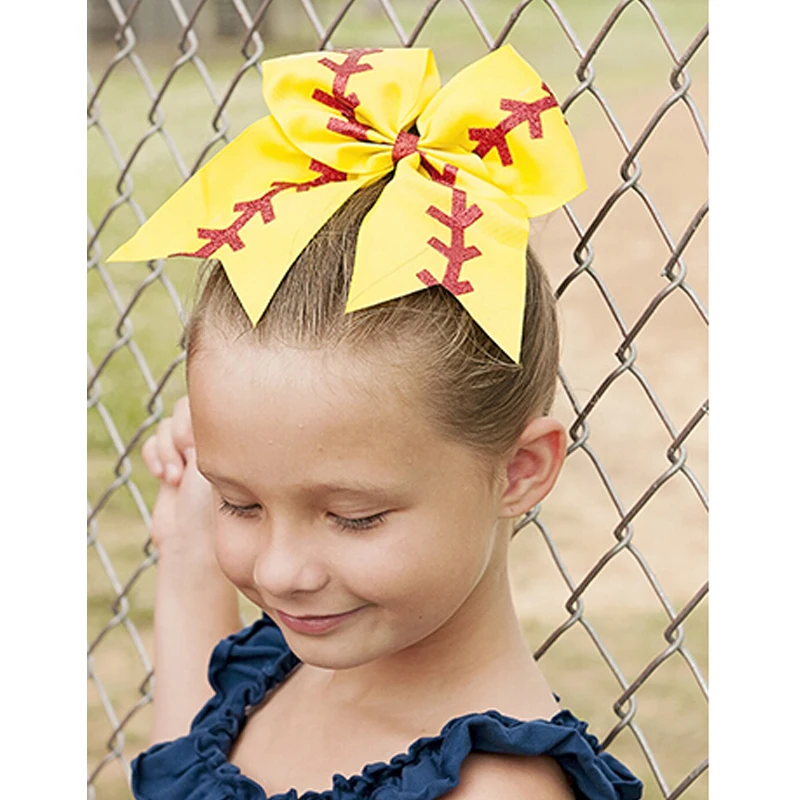 Светящийся бант для волос диаметром 7 дюймов красно-серебристый Блестящий Бант