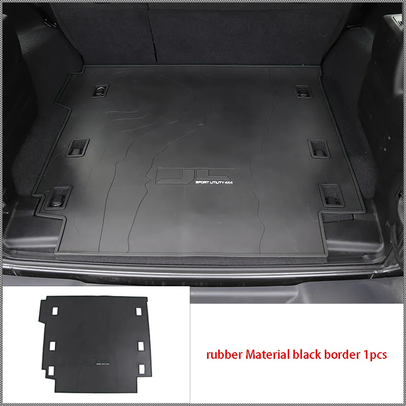 black border 1pcs Специальный коврик для багажника, коврик для багажника, задний коврик, украшение, автомобильные аксессуары для JEEP Wrangler JL - Цвет: black border 1pcs
