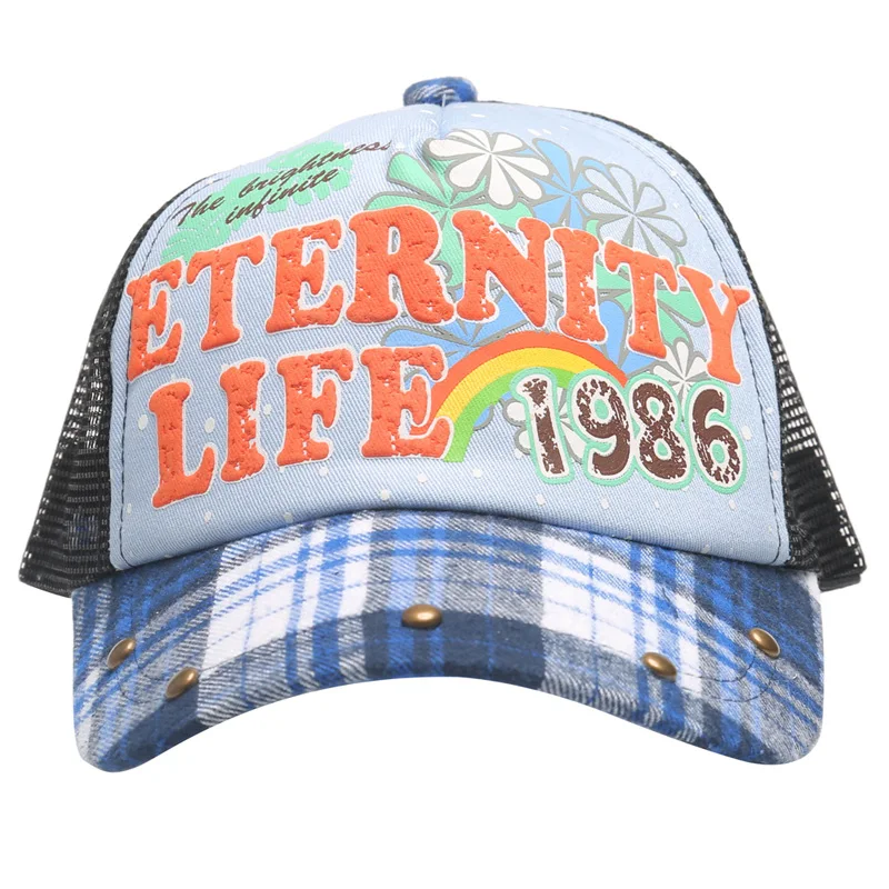 2016 Girl Eternity Life Floral Plain Mesh Hat Trucker Cap Summer Hats Children Caps Baseball cap 3-12 Ages | Спорт и развлечения