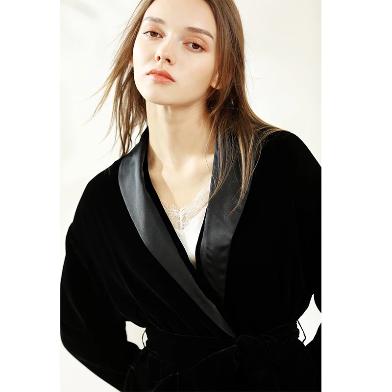 Yangxun 2019 Лето китайский стиль 20% шелк и 80% бархат черная Женская куртка ZHI80594 | одежда