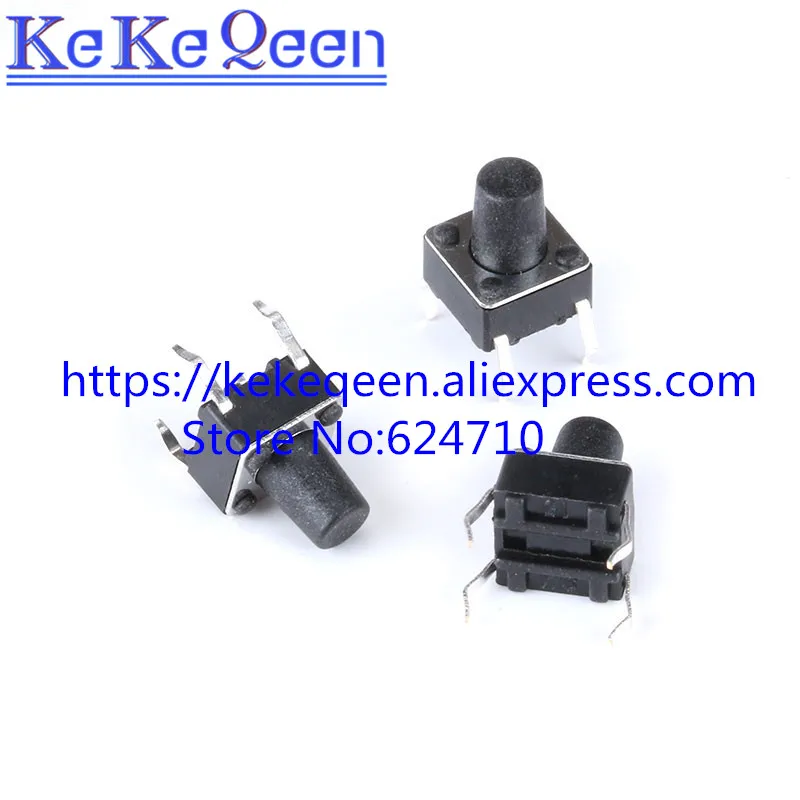

100Pcs/Lot 6x6x7MM 4PIN Tact Micro Switch Touch Button Self-reset Button 6*6*7mm High Quality Plug-in keys button DIP