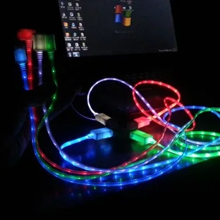 Светодиодный кабель для зарядки и передачи данных Samsung Nokia HTC Xiaomi V8 провод