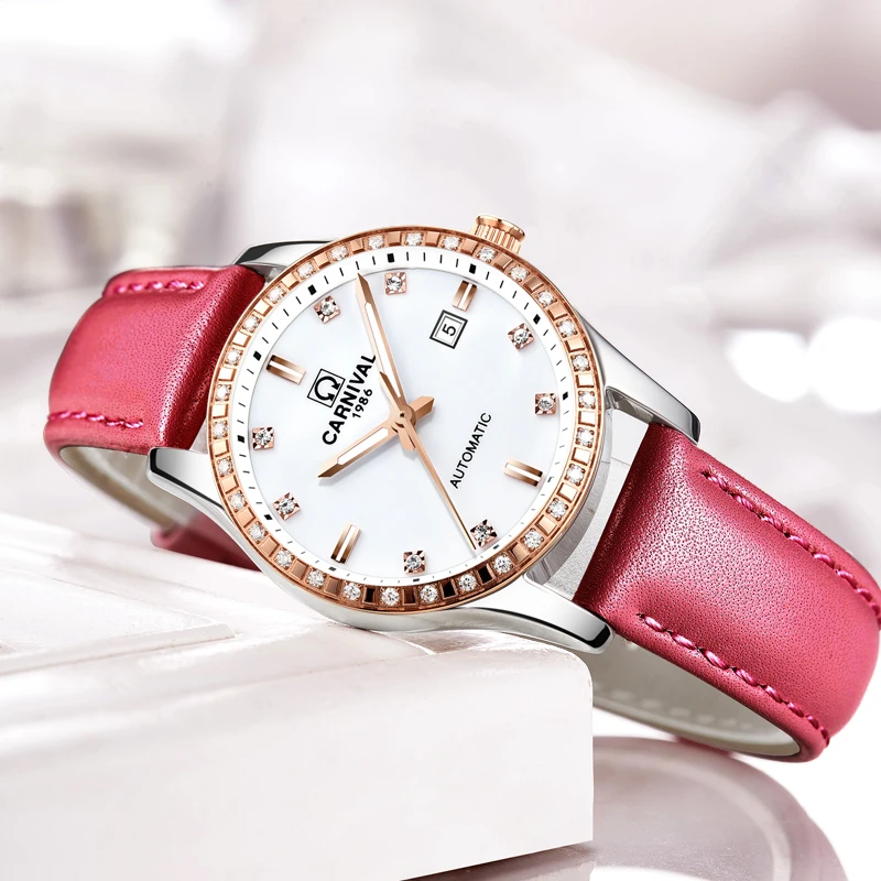 Женские наручные часы элегантные автоматические механические браслет из