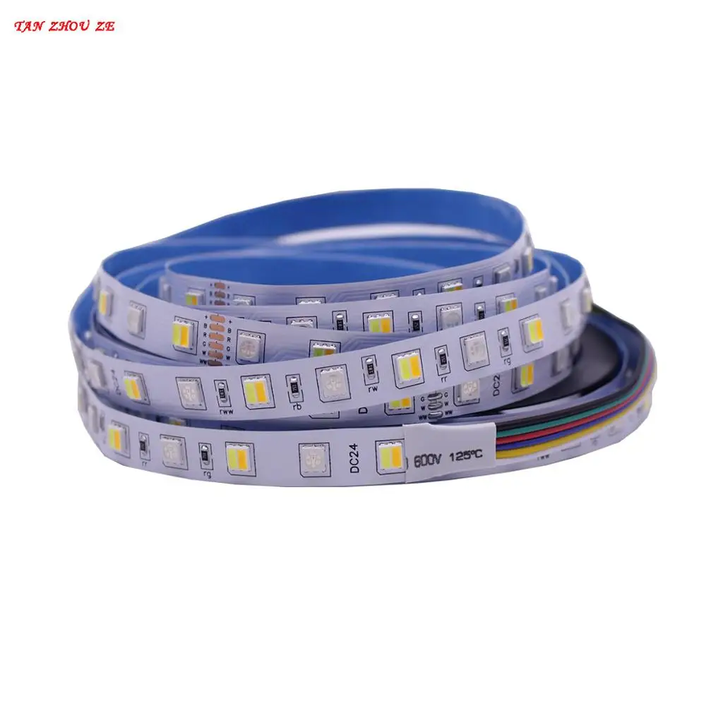 Светодиодная лента RGB + CCT, лента 12 мм, ширина FPC 5050, лента IP20, IP65, IP67, 5 м, светодиодный, 12 В, 24 В, RGBCCT, водонепроницаемая гибкая светодиодная Светильник та