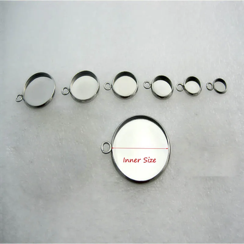 20 шт. круглая основа подвески из нержавеющей стали пустой поднос подходит для