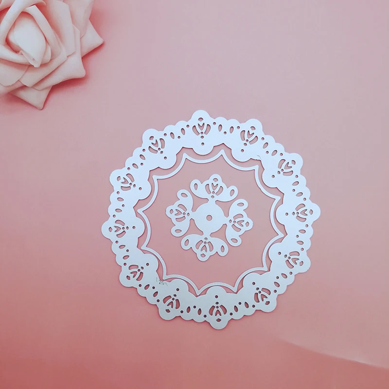 Винтажный элегантный Doily Круг Круглый Металлический вырубной штамп Скрапбукинг крафт бумага художественный рельефный шаблон