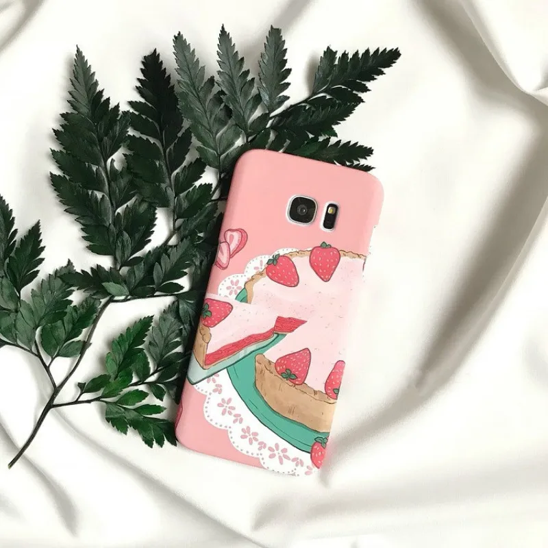 Чехол для телефона KOMY с клубничным пирогом Samsung Galaxy S8 S9 Plus Жесткий ПК милые яркие
