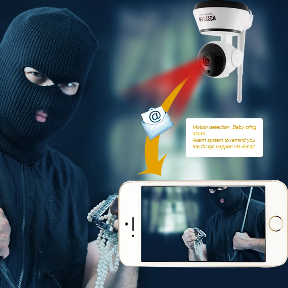 Беспроводная ip-камера DAYTECH 1080P для домашнего наблюдения, WiFi, сетевая камера видеонаблюдения, детский монитор, двухстороннее аудио, ИК, ночное видение, панорамирование, наклон