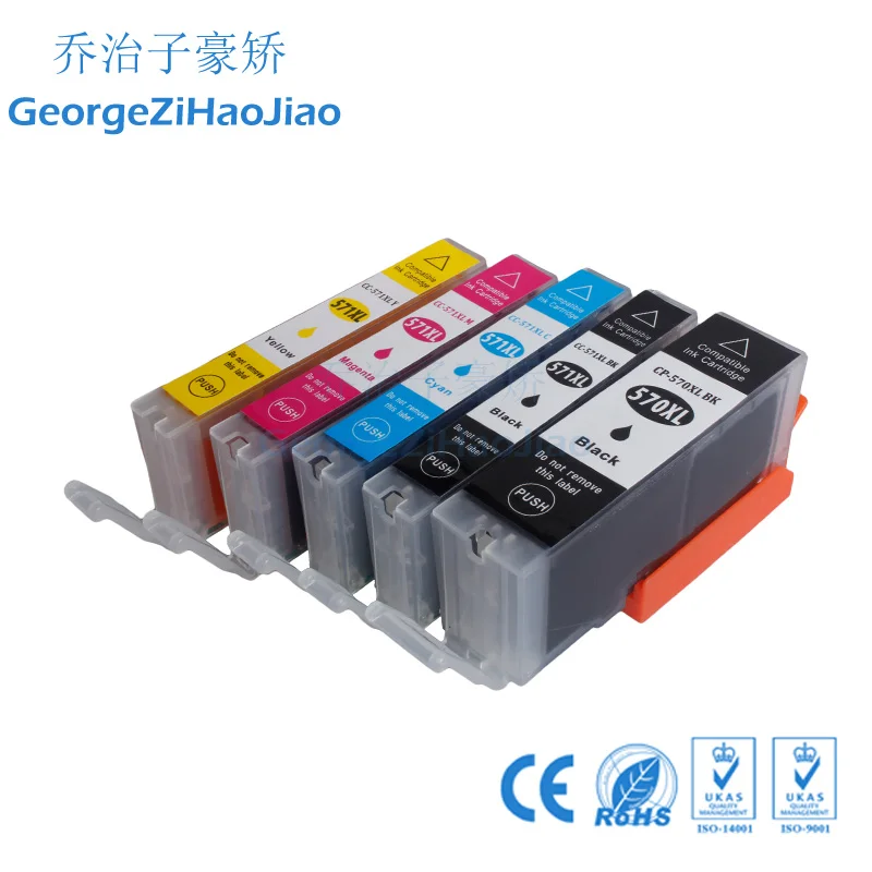 5X 570XL Compatibel картридж для Canon PIXMA MG5750 MG5751 MG5752 MG5753 MG6850 MG6851 MG6852 принтер|Чернильные