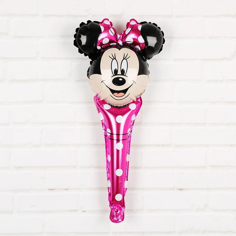 HM00302 pink minnie Микки Минни Маус, украшения для дня рождения, воздушные шары, Винни, медведь, алюминиевый жевательный палочка, надувные воздушные шары, 10 шт - Цвет: HM00302 pink minnie