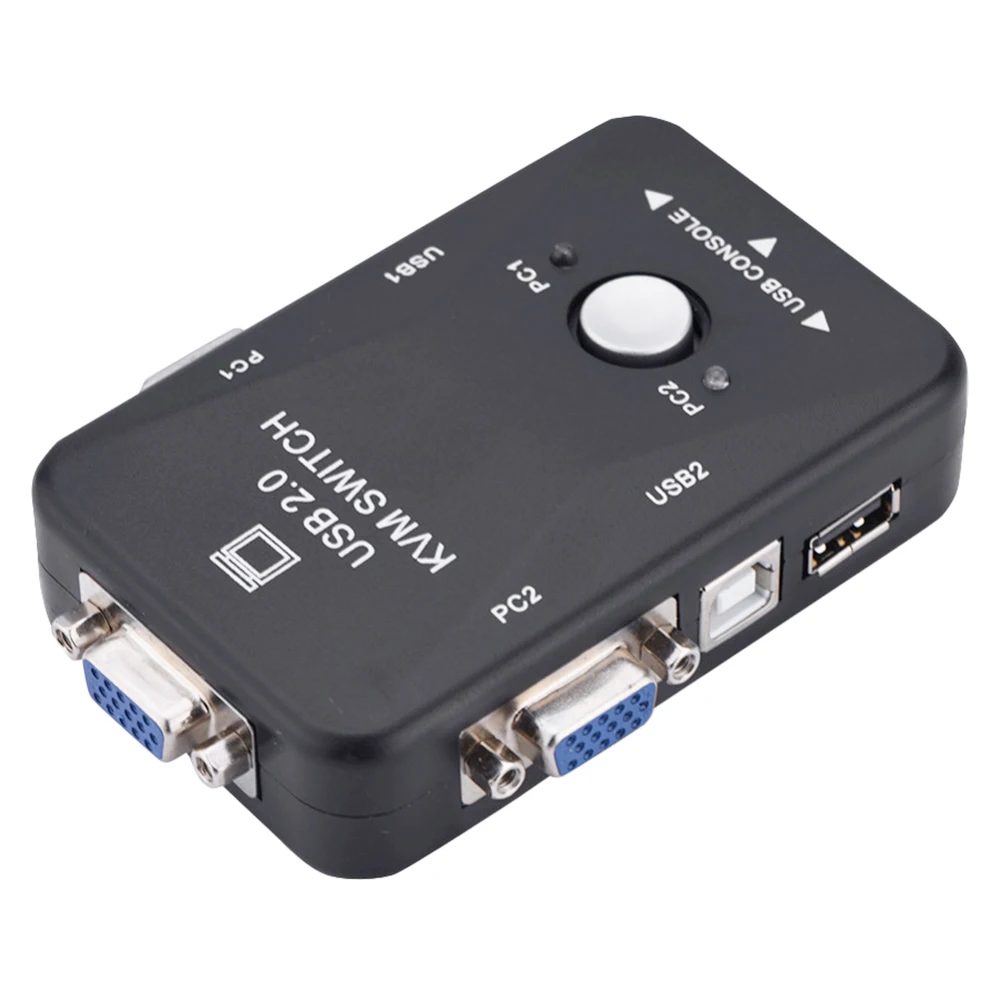 KVM переключатель с 2 портами USB коммутатор SVGA VGA для ПК клавиатуры мыши до 1920x1440|usb