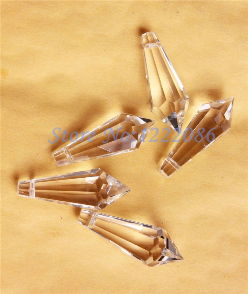 Хрустальные призмы для люстры оптом прозрачные 38 мм сосульки Ловец Солнца копье