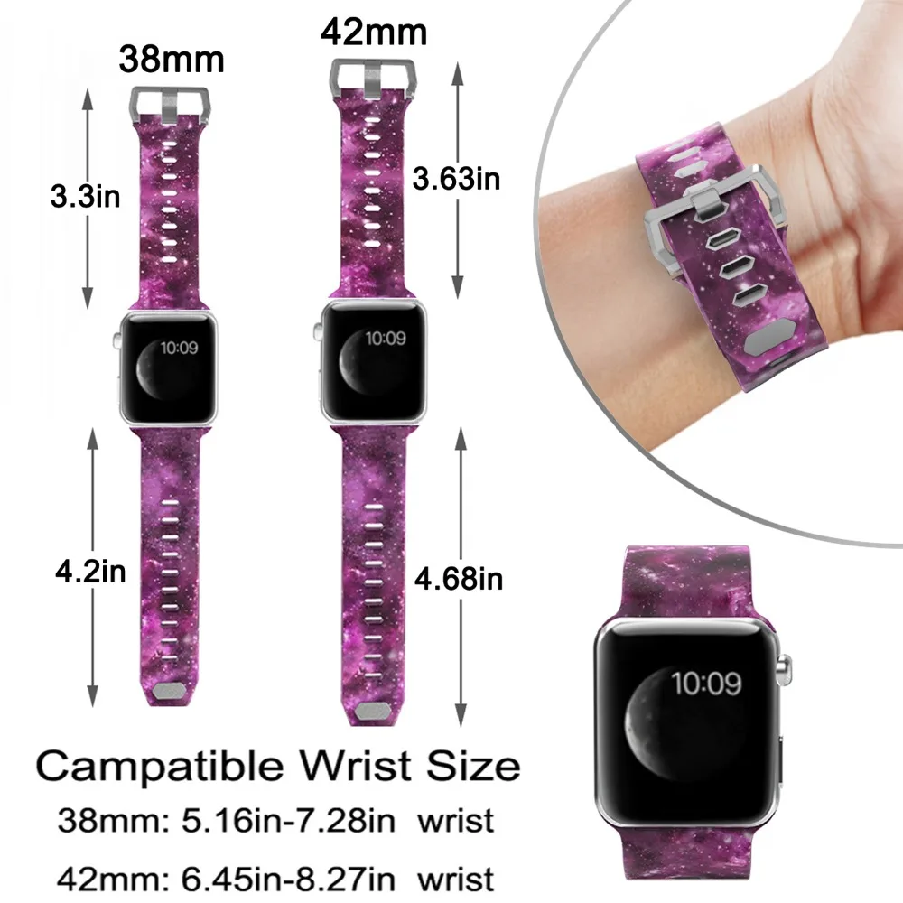 Мягкий силиконовый ремешок для часов Odog с принтом Fllower для Apple Watch Series 4, 40 мм, 44 мм, ремешок для наручных часов, аксессуары для умных часов