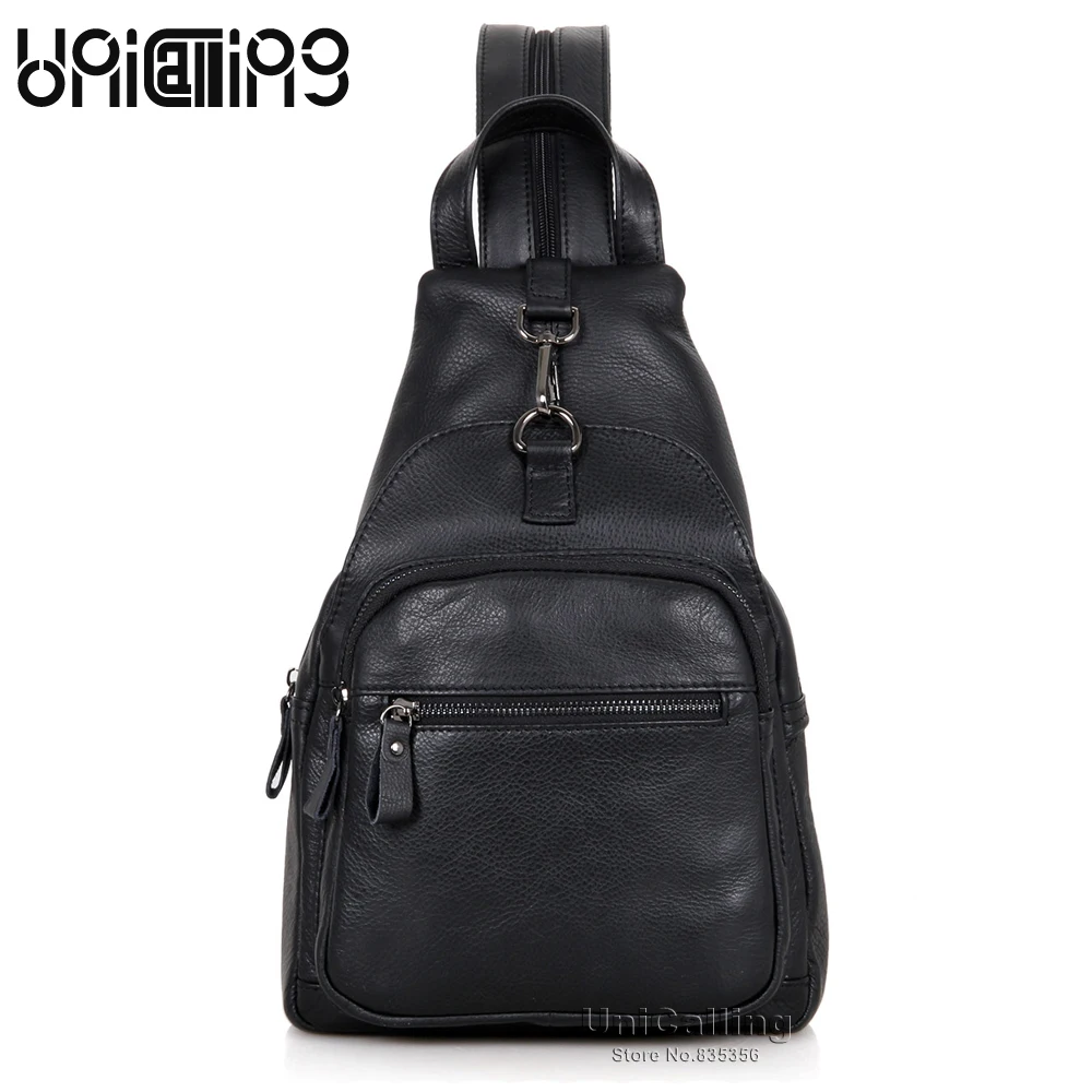 UniCalling Мужская нагрудная сумка из натуральной кожи модный кошелек для