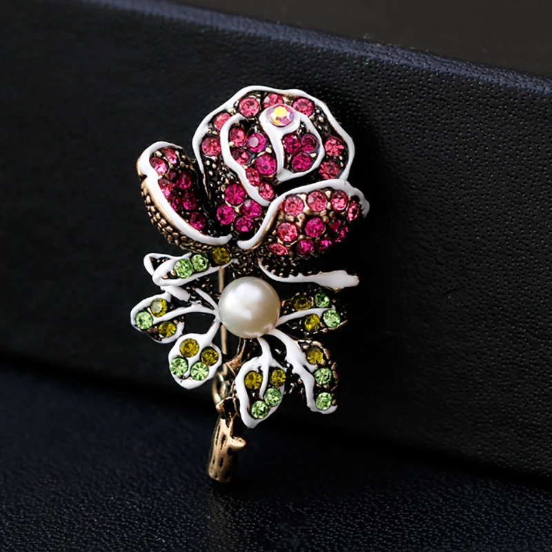 2018 новые высококачественные винтажные броши в форме цветка розы с искусственным
