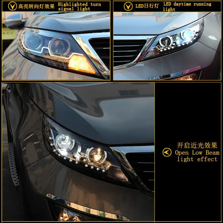 Автомобильный Стайлинг для Sportage R 2011 2014 SportageR Головной фонарь светодиодный DRL