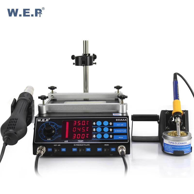 Паяльная станция WEP 853AAA BGA паяльная 1200 Вт SMD тепловая пушка паяльник сварочное