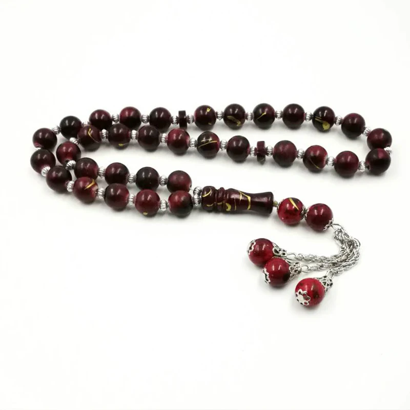 Печатные четки 33 дешевые молитвенные Бусы Tasbih мусульманские Мужские аксессуары