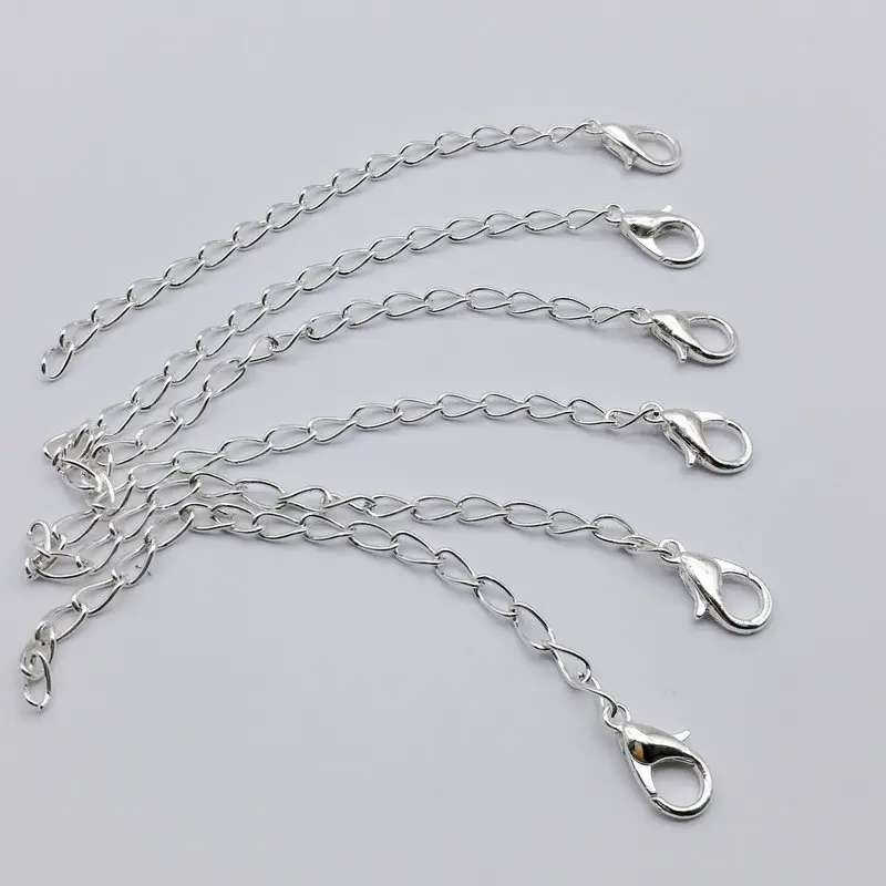 100 шт посеребренное ожерелье удлинитель цепи + модная застежка карабин|chain