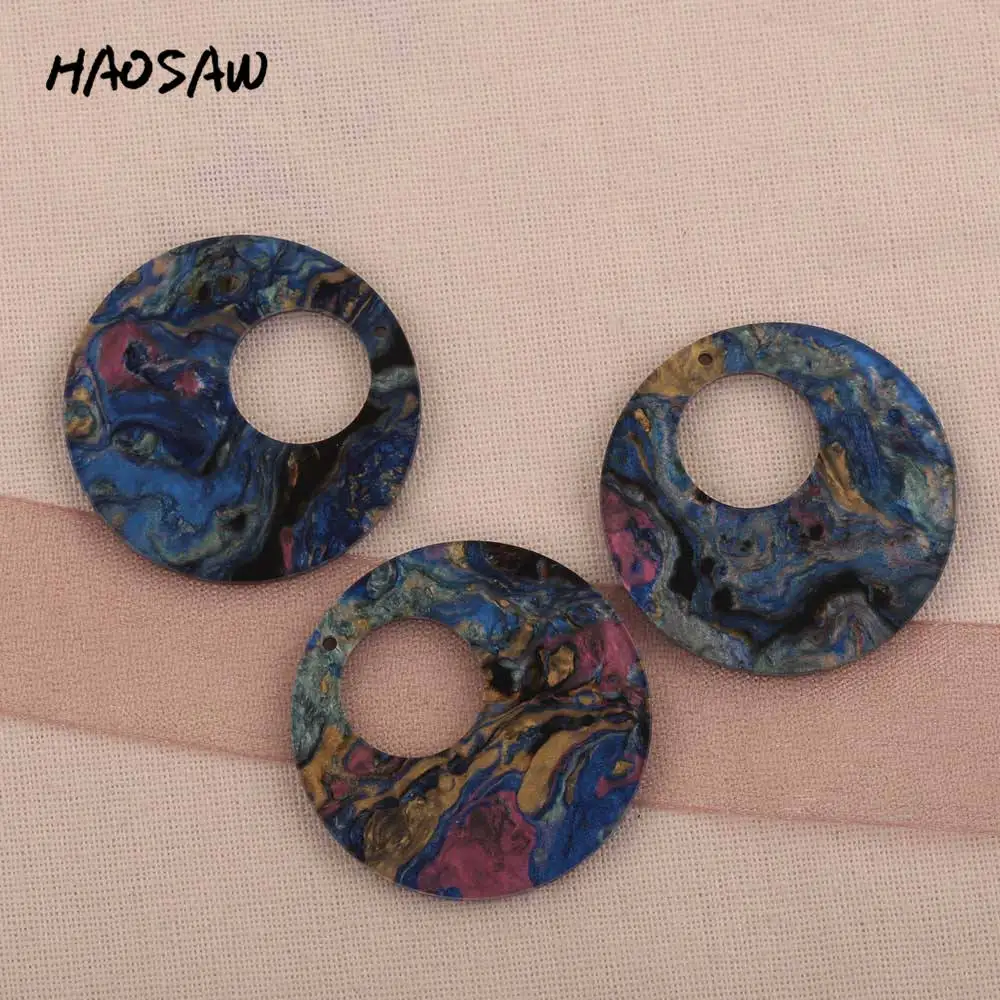 HAOSAW 35 мм 6 шт./лот очарование уксусной кислоты/полые круглые/дизайн масляной
