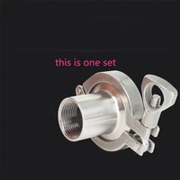 stainless steel ss304 1 set sanitary clamp type male thread pipe fitting tri clamp ptfe gasket