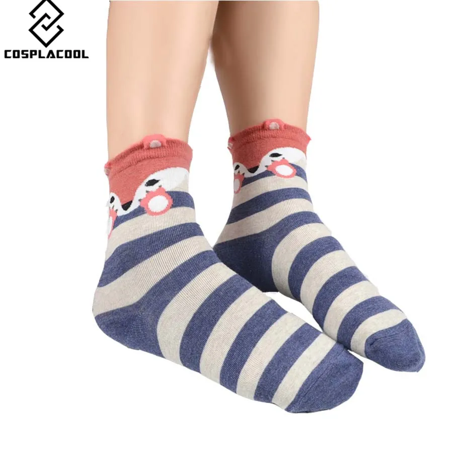 [Cospacool] Новый дизайн милые Носки с рисунком Полосатые мопса женские хлопковые
