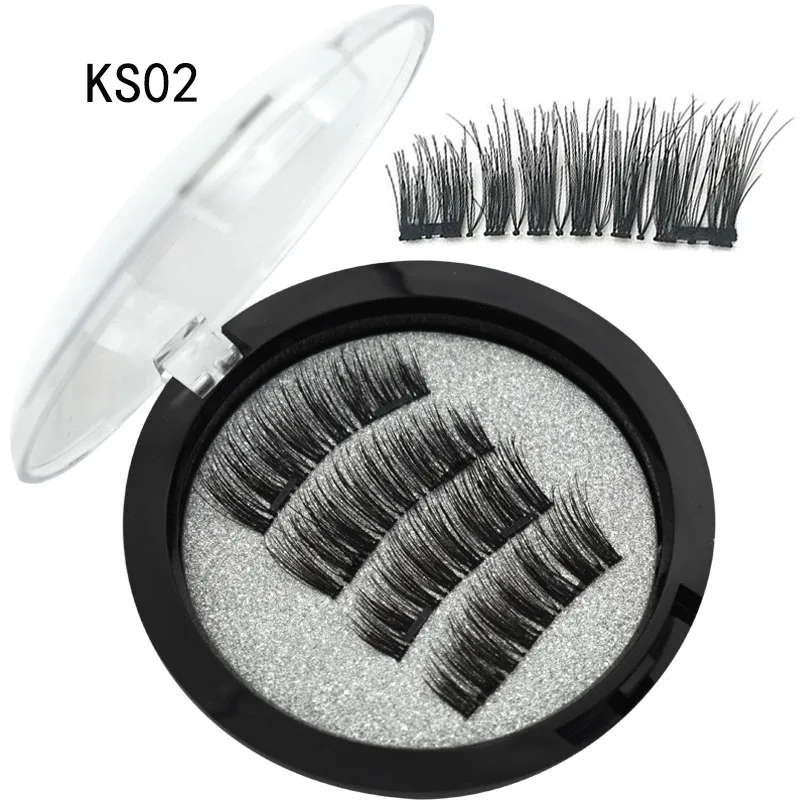 

2 Pairs/set Black Natural False Eyelashes Thick Magnetic Lashes With 2 Magnets Extention False Eyelash 3D/6D long Magnet Lashes