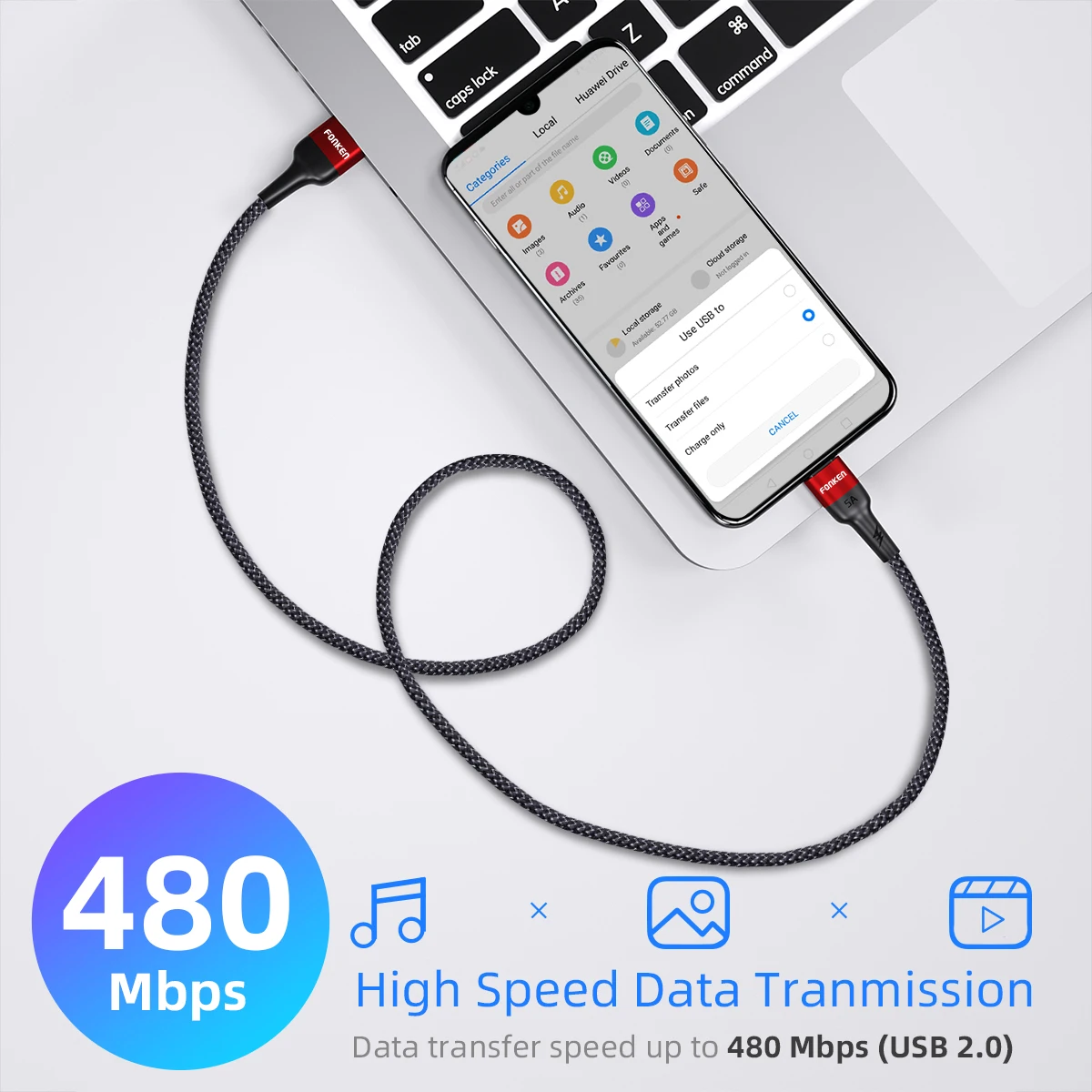 FONKEN 5A Тип USB C кабель супер быстрый заряд с разъемом usb c для SCP QC4.0 QC3.0 быстрая