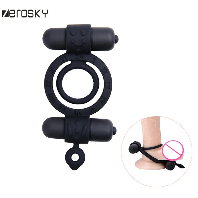 Zerosky Chastity Lock Male Prostate Massager Anal Penis Ring Silicone Vibrating Butt Plug Cock Sex Toys for Men | Красота и здоровье
