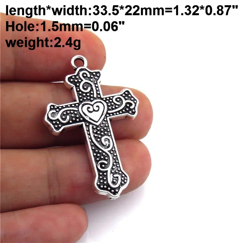 No45-5pcs 21714 Винтажный серебряный крест, крылья Иисуса, подвески, Подвески для изготовления ювелирных изделий, ручная работа, подвески, сделай сам, ожерелье, No25-48 - Окраска металла: No45-5pcs