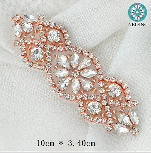 WDD0206 ROSE GOLD 2 шт./лот) стразы в форме банта, аппликация, цвет серебристый, розовый, золотистый, для платья, аксессуары для волос, сделай сам, железо на WDD0830 - Цвет: WDD0206 ROSE GOLD
