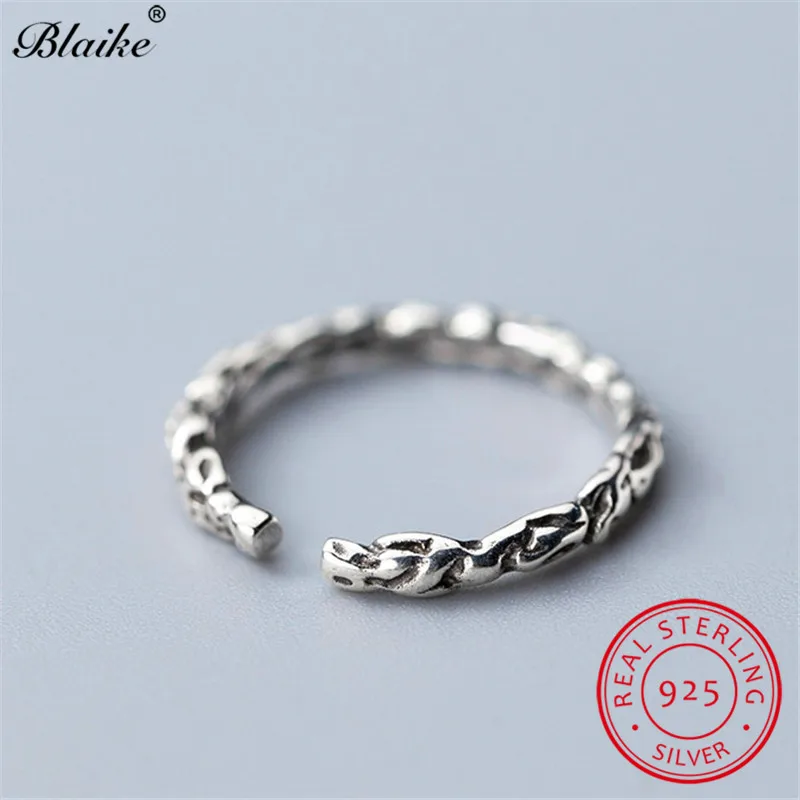 Минималистский укладки античное серебро тонкие кольца для Для женщин 925 пробы