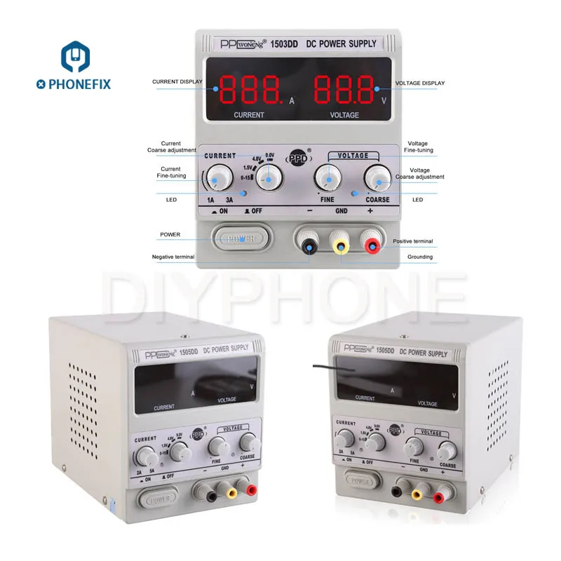 PPD 1505DD светодиодный цифровой Дисплей Регулируемый DC Питание 110V 220V 0 15V 5A для
