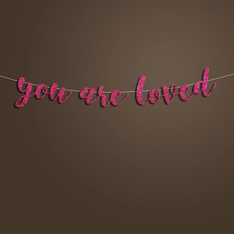 Блестящие курсивные буквы-вы любите баннер Вечерние Декорации для детской душа