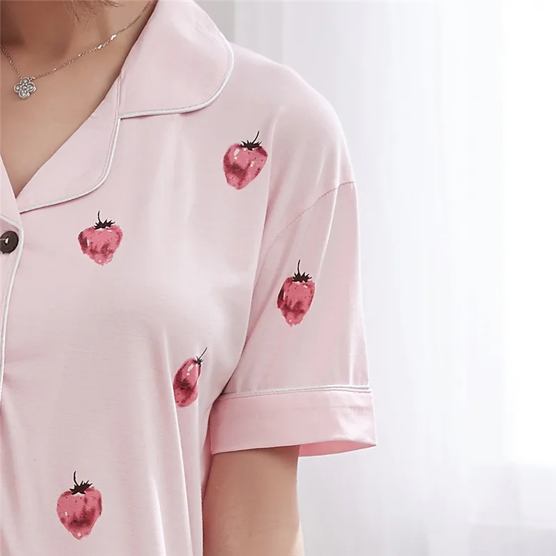 Рубашка пижамы женские милые летние |