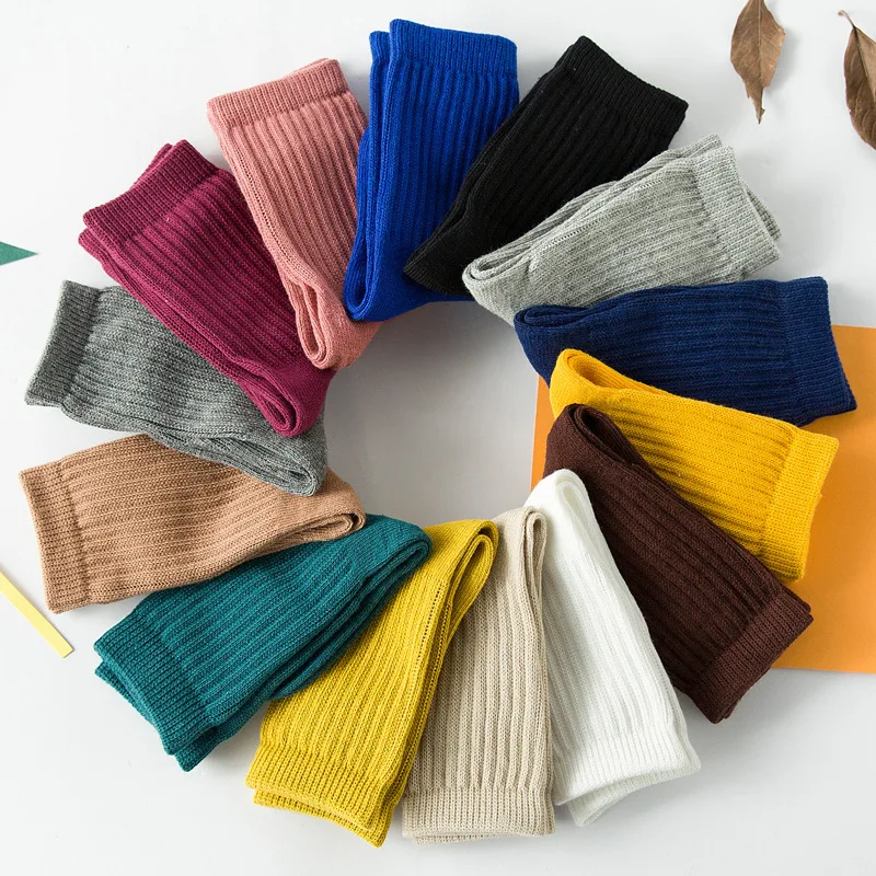 

10pair C739 Children's socks wholesale new candy color cotton heap heap baby socks Color random Long Socks