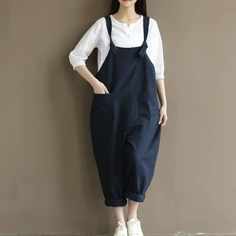 Комбинезоны женские хлопковые свободные повседневные большого размера 5XL штаны