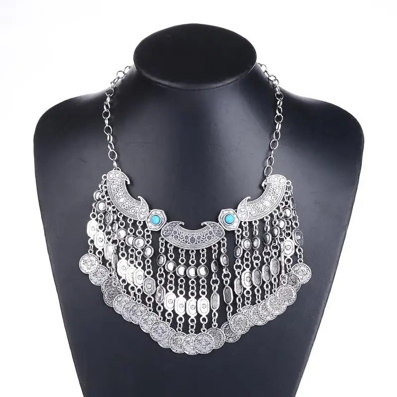 Женские богемные ожерелья с подвесками и кисточками винтажные Античные