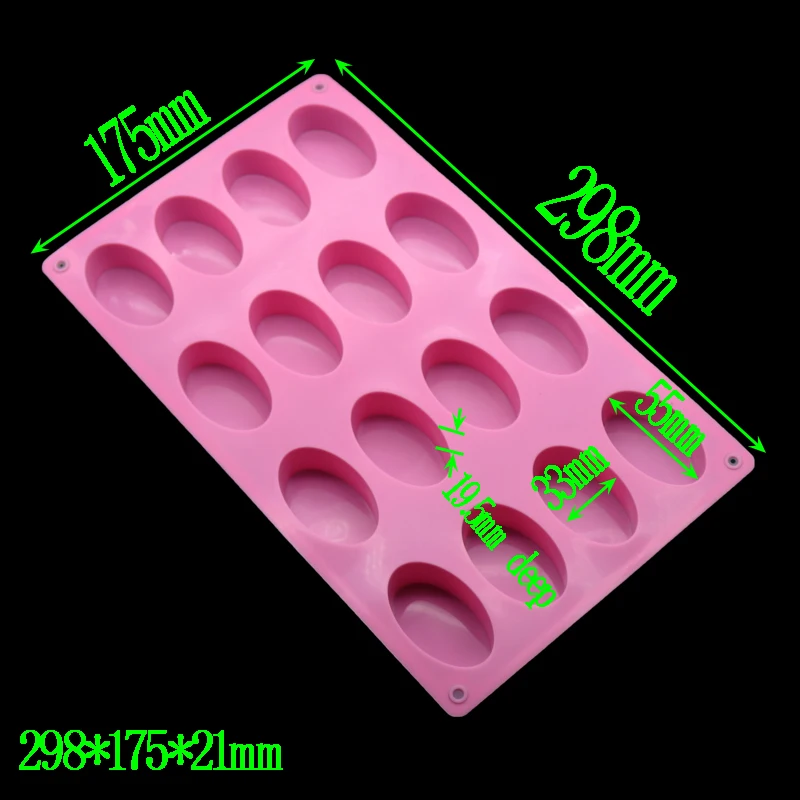 Силиконовая форма для натурального мыла 16 овальных кружевных тортов и пирожных
