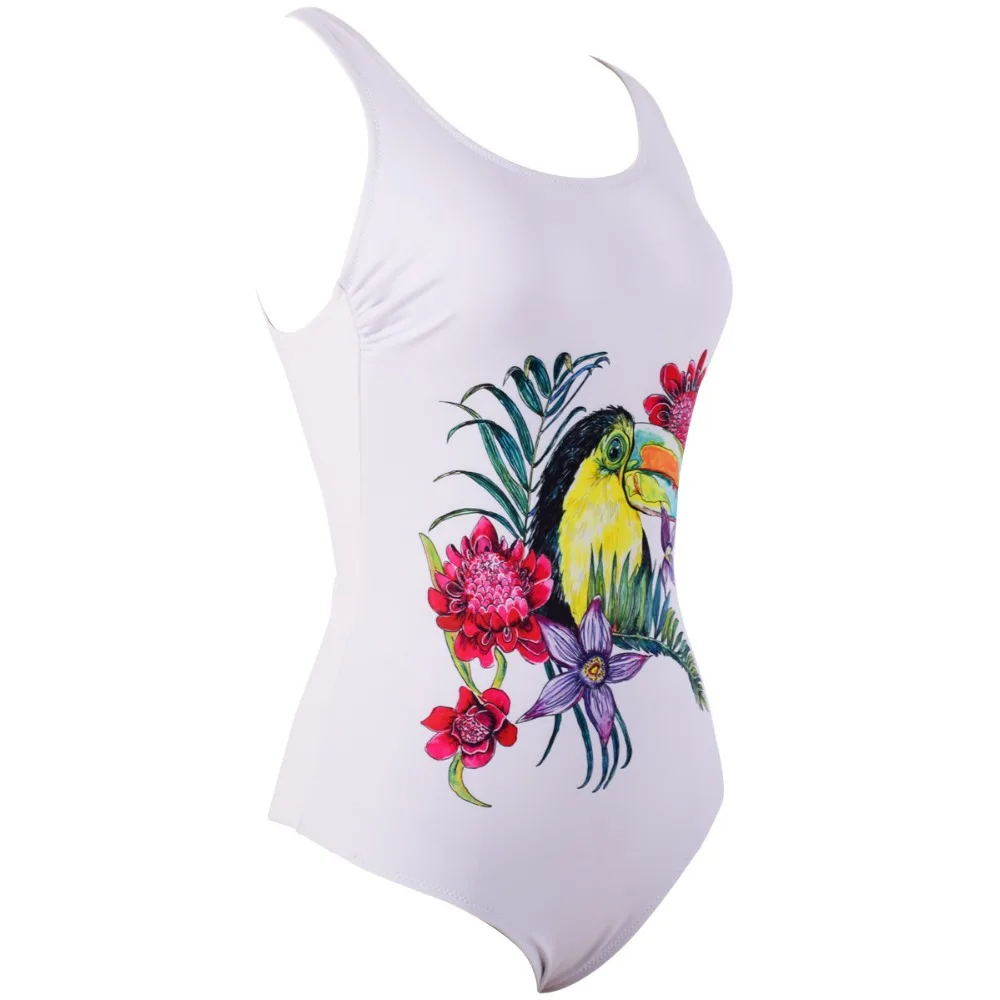 Flower Print Swimsuit Women Swimwear One Piece Sexy Bodysuit High Cut Low Back Bathing Suit Swimming for women monokini | Спорт и