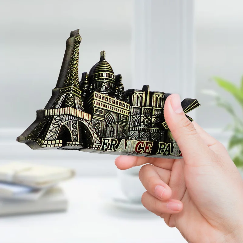 Металлический магнит на холодильник 3D Eiffeltower Французский Париж модель здания магниты на холодильник домашний Декор Съемный кухонный магнит наклейка