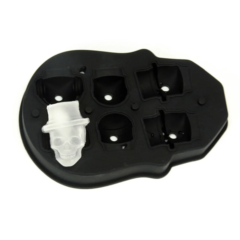 Силиконовая форма с 6 отверстиями для маленьких напитков виски черепа льда